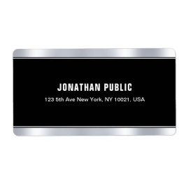スタイリッシュブラック銀エレガントテンプレート出荷 ラベル