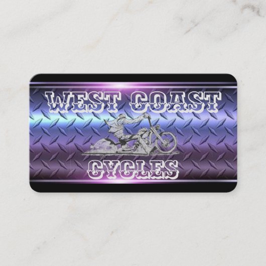 スタイリッシュブラック&クロムオートバイ 名刺 (正面)