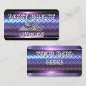 スタイリッシュブラック&クロムオートバイ 名刺 (正面/裏面)