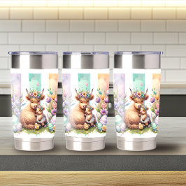 スタイリッシュブラッシュストロークイースターハイランドカウズ20oz 保温保冷タンブラー