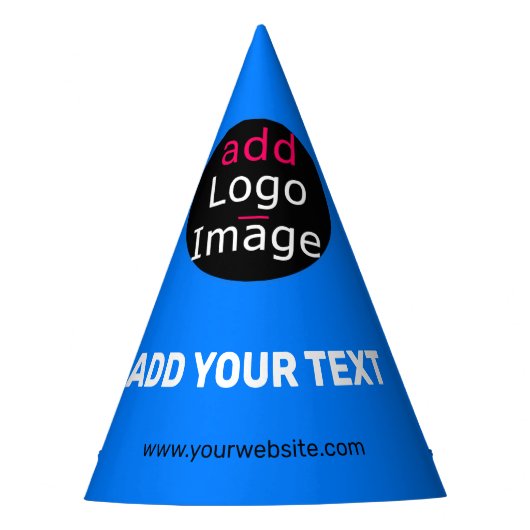 スタイリッシュプロフェッショナルおもしろいカスタムビジネスブルー パーティーハット (正面)