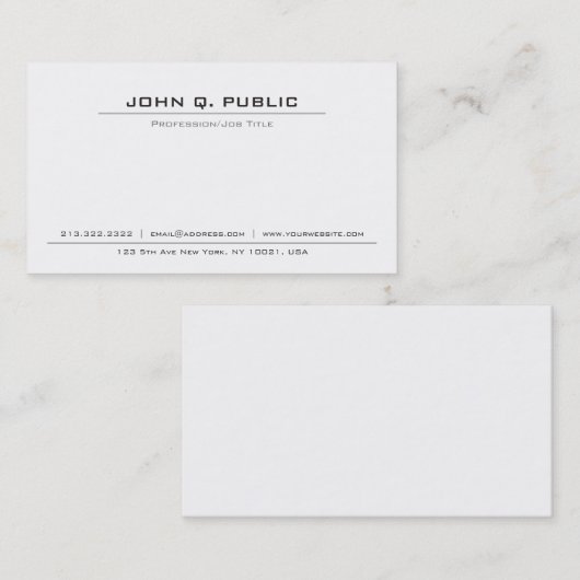 スタイリッシュプロフェッショナルクラシックプエレガントラ頭が切れるイン 名刺 (正面/裏面)