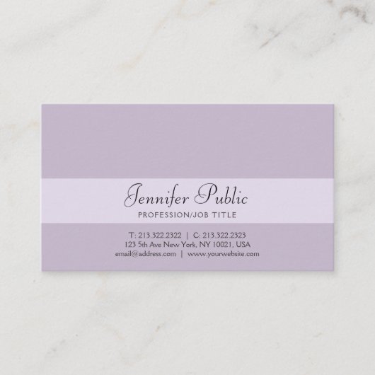 スタイリッシュプロフェッショナルクリエイティブデザインバイオレットモダン 名刺 (正面)