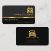 スタイリッシュプロフェッショナルグレーレイヤー金ゴールドライントラック 名刺 (正面/裏面)