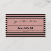 スタイリッシュプロフェッショナルストライプのヘアスタイリスト 割引カード (正面)