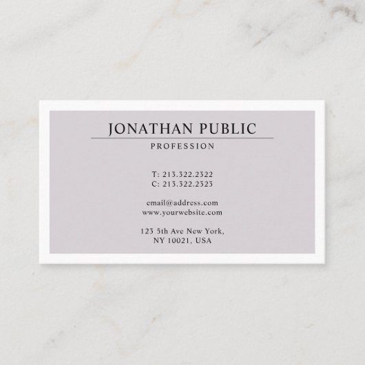 スタイリッシュプロフェッショナルデザインプモダンラミニマルイン 名刺 (正面)