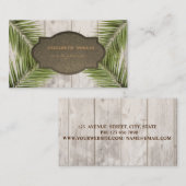 スタイリッシュプロフェッショナルパーム葉，木のテクスチャ 名刺 (正面/裏面)