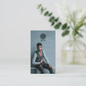 スタイリッシュプロフェッショナルフォトビジネスロゴQRコード 名刺 (スタンド正面)