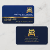 スタイリッシュプロフェッショナルブルーレイヤ金ゴールドライントラック 名刺 (正面/裏面)