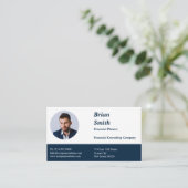 スタイリッシュプロフェッショナルホワイト&ブルーアポイントメントカード ロイヤリティカード (スタンド正面)