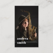 スタイリッシュプロフェッショナルミュージシャンフォトブミニマルルー 名刺 (正面)