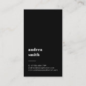 スタイリッシュプロフェッショナルミュージシャンミニマルフォトブラック 名刺 (裏面)