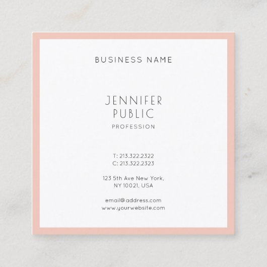 スタイリッシュプロフェッショナルモダンお洒落デザイン スクエア名刺 (裏面)