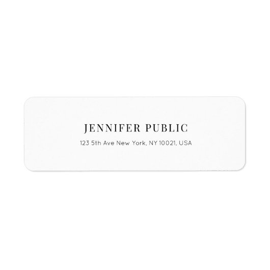 スタイリッシュプロフェッショナルモダンホワイトテンプレートトレンディー ラベル (正面)
