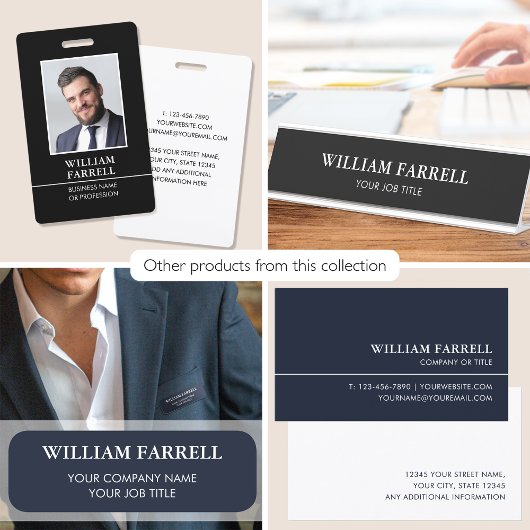 スタイリッシュプロフェッショナル伝統的ダークグレーアイボリー デスクネームプレート