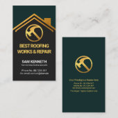 スタイリッシュプロフェッショナル建物ルーフ建築 名刺 (正面/裏面)