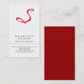 スタイリッシュプロフェッショナル白シンプル色一文字 名刺 (正面/裏面)