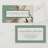 スタイリッシュプロフェッショナル自然禅水色 |ミント 名刺 (正面/裏面)