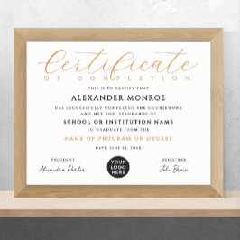 スタイリッシュプロフェッショナル証明書ロゴ書道 ポスター