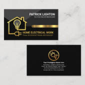 スタイリッシュプロフェッショナル金ゴールド電気配線ホーム 名刺 (正面/裏面)