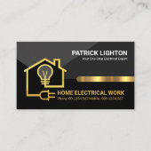 スタイリッシュプロフェッショナル金ゴールド電気配線ホーム 名刺 (正面)