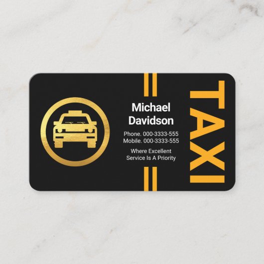 スタイリッシュプロフェッショナル黄色の線 名刺 (正面)