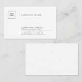 スタイリッシュプロフェッショナル ロゴ入りプレーン企業 名刺 (正面/裏面)