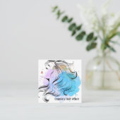 スタイリッシュヘアスタイリストアポイントメント水彩スプラッシュ スクエア名刺 (スタンド正面)