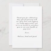 スタイリッシュベビー写真コラージュモダンありがとう サンキューカード (裏面)