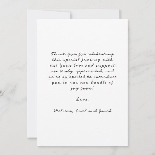 スタイリッシュベビー写真コラージュモダンありがとう サンキューカード (裏面)