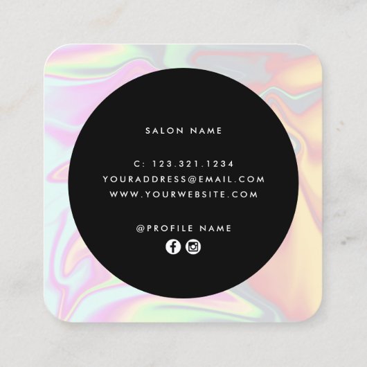 スタイリッシュホモダンログラフィック化粧 スクエア名刺 (裏面)