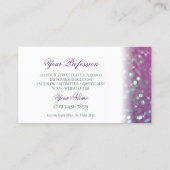 スタイリッシュホワイトピンクティール（緑がかった色）きらめくグリッターモダン 名刺 (裏面)