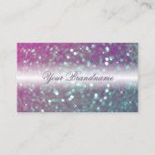 スタイリッシュホワイトピンクティール（緑がかった色）きらめくグリッターモダン 名刺 (正面)