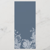 スタイリッシュホワイトマーブブルーフローラレース結婚のメニュー プログラム (裏面)