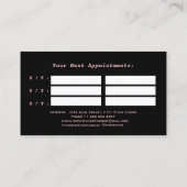 スタイリッシュホワイトマーブルバラ金ゴールドアポイントメント 予約カード (裏面)