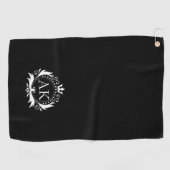 スタイリッシュホワイトラグジュアリーフレーム&クラウン ゴルフタオル (横)