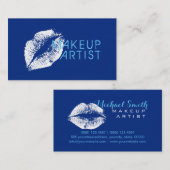 スタイリッシュホワイトリップメイクアップアーティストサロン#9 名刺 (正面/裏面)