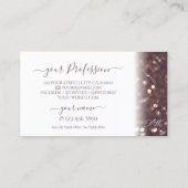 スタイリッシュホワイトローズ金ゴールドきらめくグリッターイニシャル 名刺 (裏面)