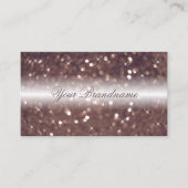 スタイリッシュホワイトローズ金ゴールドきらめくグリッターラグジュアリー 名刺 (正面)