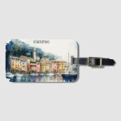 スタイリッシュポルトフィノItalyウォーター絵を描カラー ラゲッジタグ (正面横)