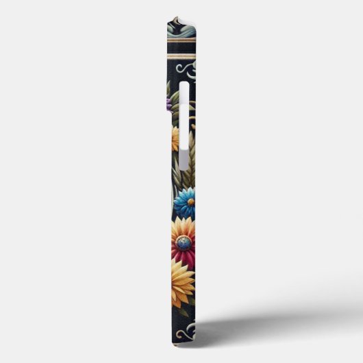 スタイリッシュマルチーズドッグフローラカラフル縁ど Case-Mate iPhoneケース (裏面 / 左)