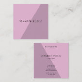 スタイリッシュミニマエレガントリスト紫テンプレートモダン スクエア名刺 (正面/裏面)