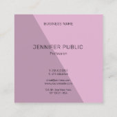 スタイリッシュミニマエレガントリスト紫テンプレートモダン スクエア名刺 (裏面)