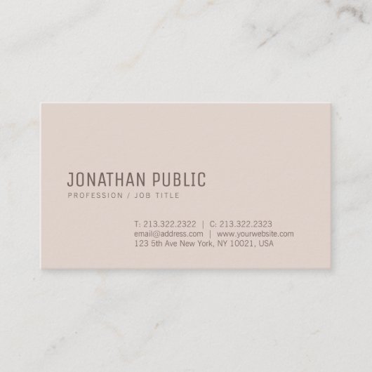 スタイリッシュミニマモダンリストのテンプレートエレガント色 名刺 (正面)