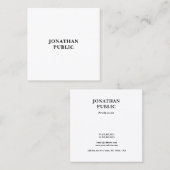 スタイリッシュミニマモダンリストテンプレートエレガントトレンディー スクエア名刺 (正面/裏面)