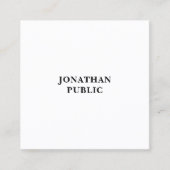 スタイリッシュミニマモダンリストテンプレートエレガントトレンディー スクエア名刺 (正面)