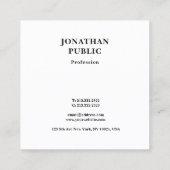 スタイリッシュミニマモダンリストテンプレートエレガントトレンディー スクエア名刺 (裏面)