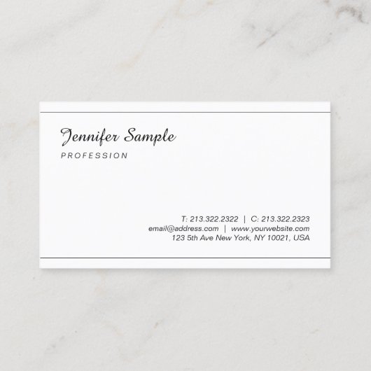 スタイリッシュミニマルシンプルモダンプロフェッショナル 名刺 (裏面)