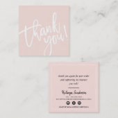 スタイリッシュミニマルシンプル縁ど赤面ピンクローズ金ゴールド スクエア名刺 (正面/裏面)