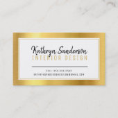 スタイリッシュミニマルシンプル縁ど黒金ゴールド箔 名刺 (正面)